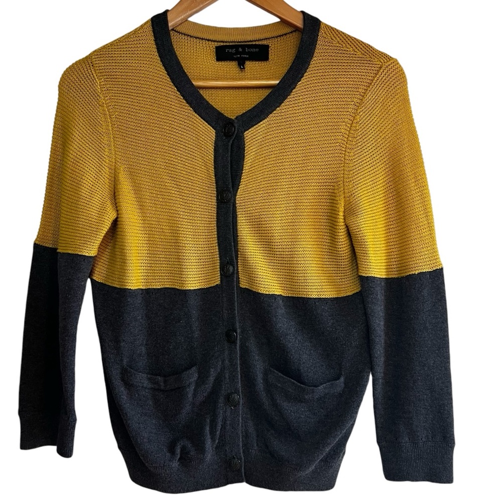 rag & bone Yellow and Black Cardigan